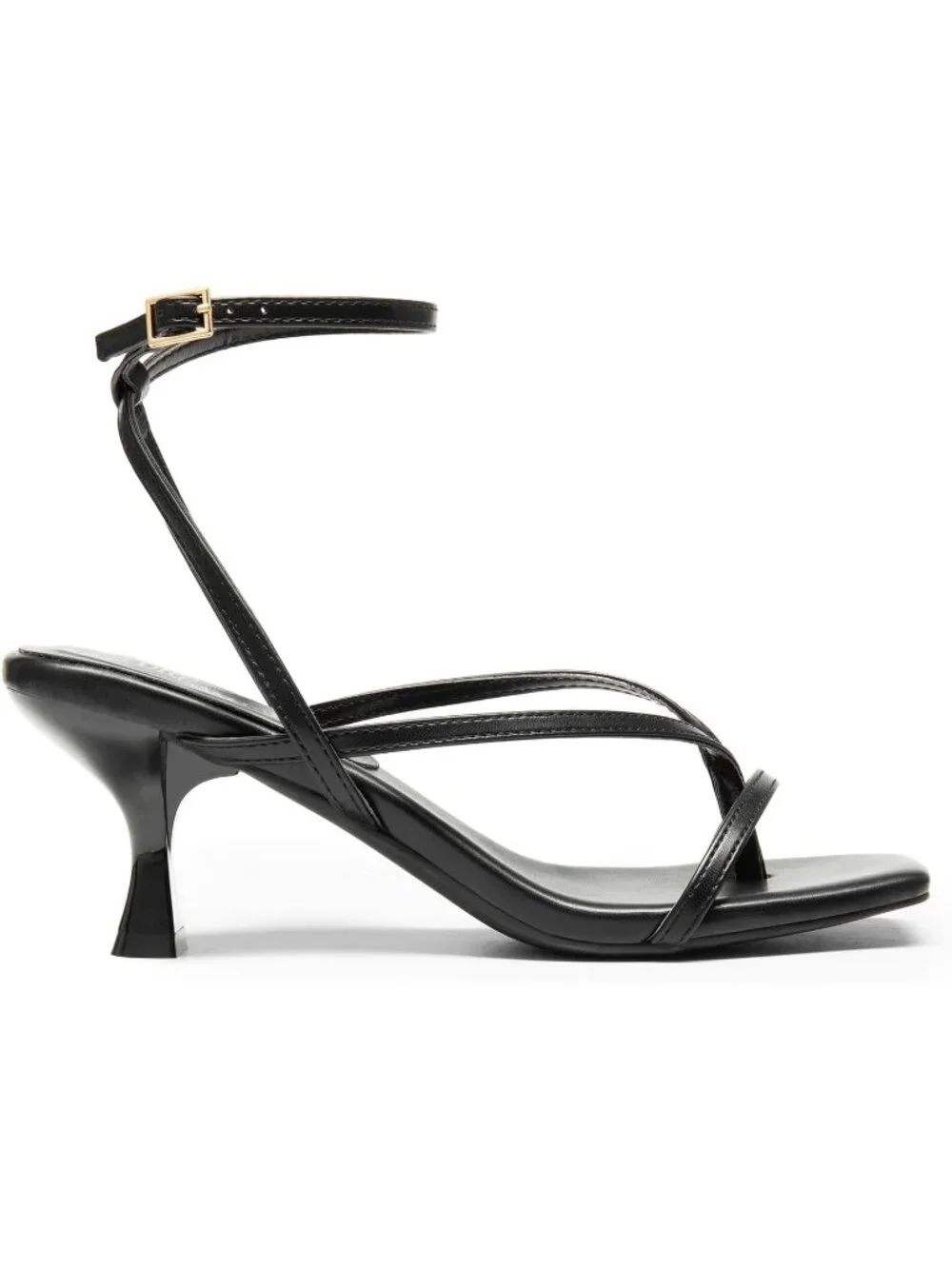 Dream Pairs Women's Black Pu Open Toe Dressy Thong Comfort Kitten Heel Sandals